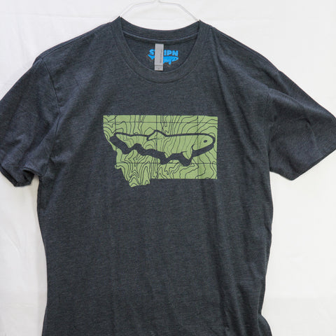 Medium Montana Topo T shirt $8 Fly Fishing T shirt - Stripn Flywear