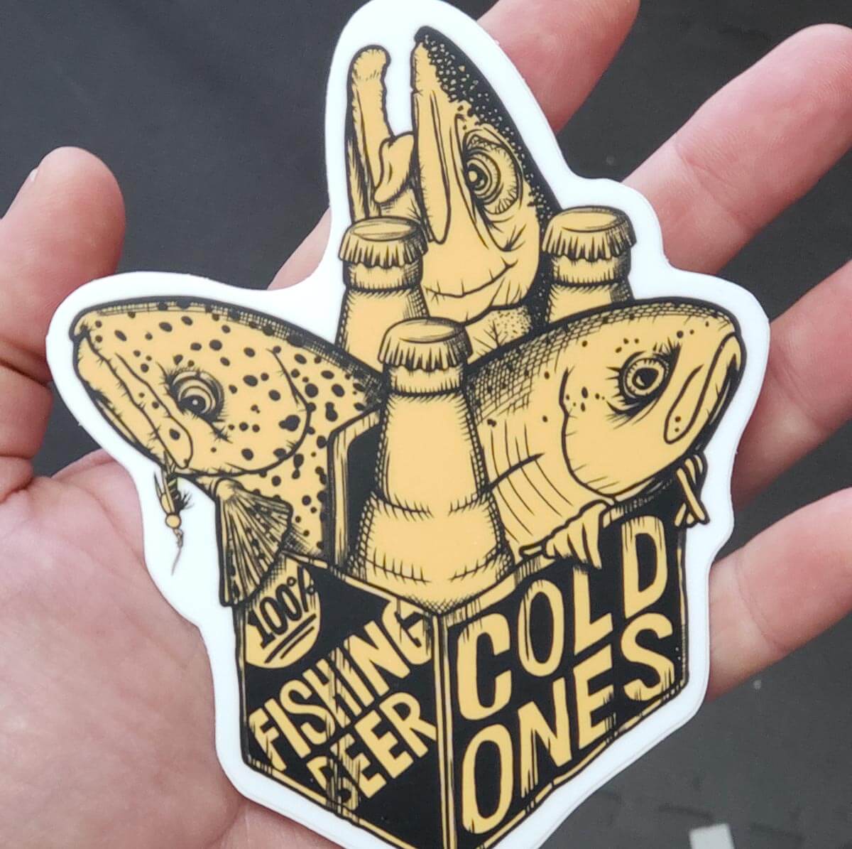 Fishing Beer Sticker 4 x 5 – Stripn Flywear