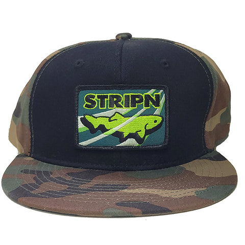 Camo Flatbrim Patched Hat Fly Fishing Hat - Stripn Flywear