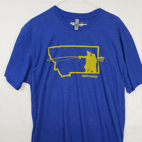Large Go West Montana T shirt $8 Fly Fishing T shirt - Stripn Flywear