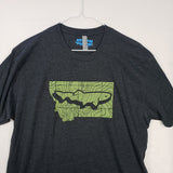 Large Montana Topo Trout T shirt $8 Fly Fishing T shirt - Stripn Flywear