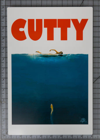 CUTTY! Metal Print 12"x8" $24 Yard Sale Art - Stripn Flywear