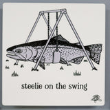 Steelie on the Swing Metal Print 6"x6" $14 Yard Sale Art - Stripn Flywear