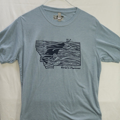 Large Montana Rise T shirt $8 Fly Fishing T shirt - Stripn Flywear