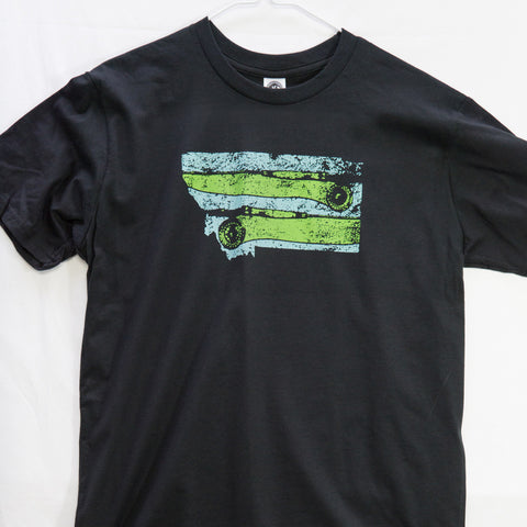 Small Montana Rise (Made in US) T shirt $9 Fly Fishing T shirt - Stripn Flywear