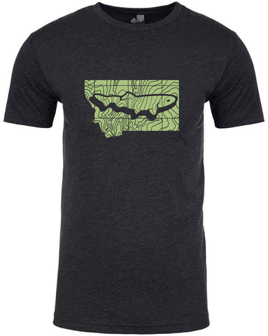 Montana Topo Trout T shirt Fly Fishing T shirt - Stripn Flywear