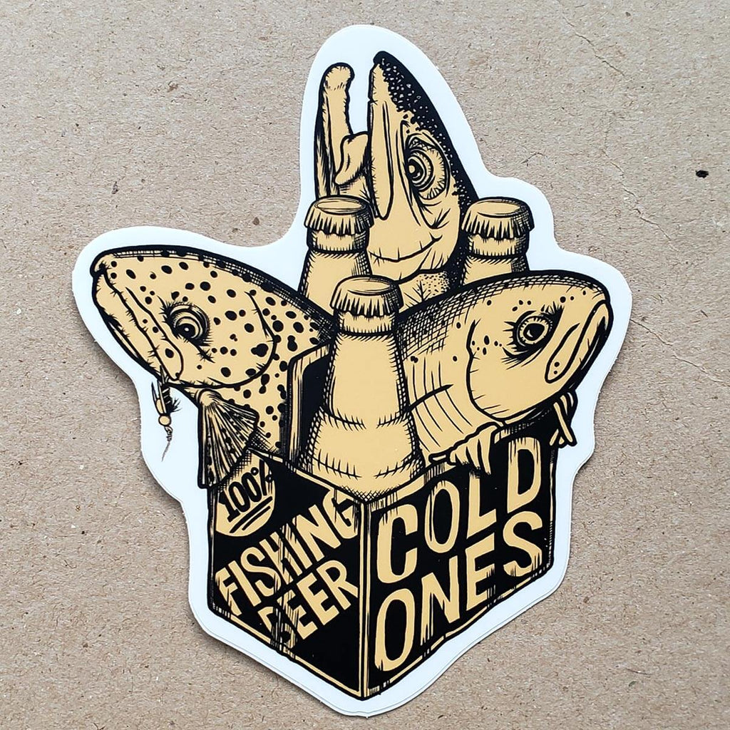 Fishing Beer Sticker 4 x 5 – Stripn Flywear