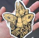 Fishing Beer Sticker 4" x 5" Fly Fishing Sticker - Stripn Flywear